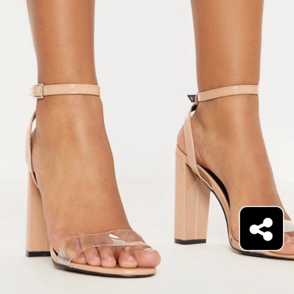 PLT Blush & Clear blocked heels